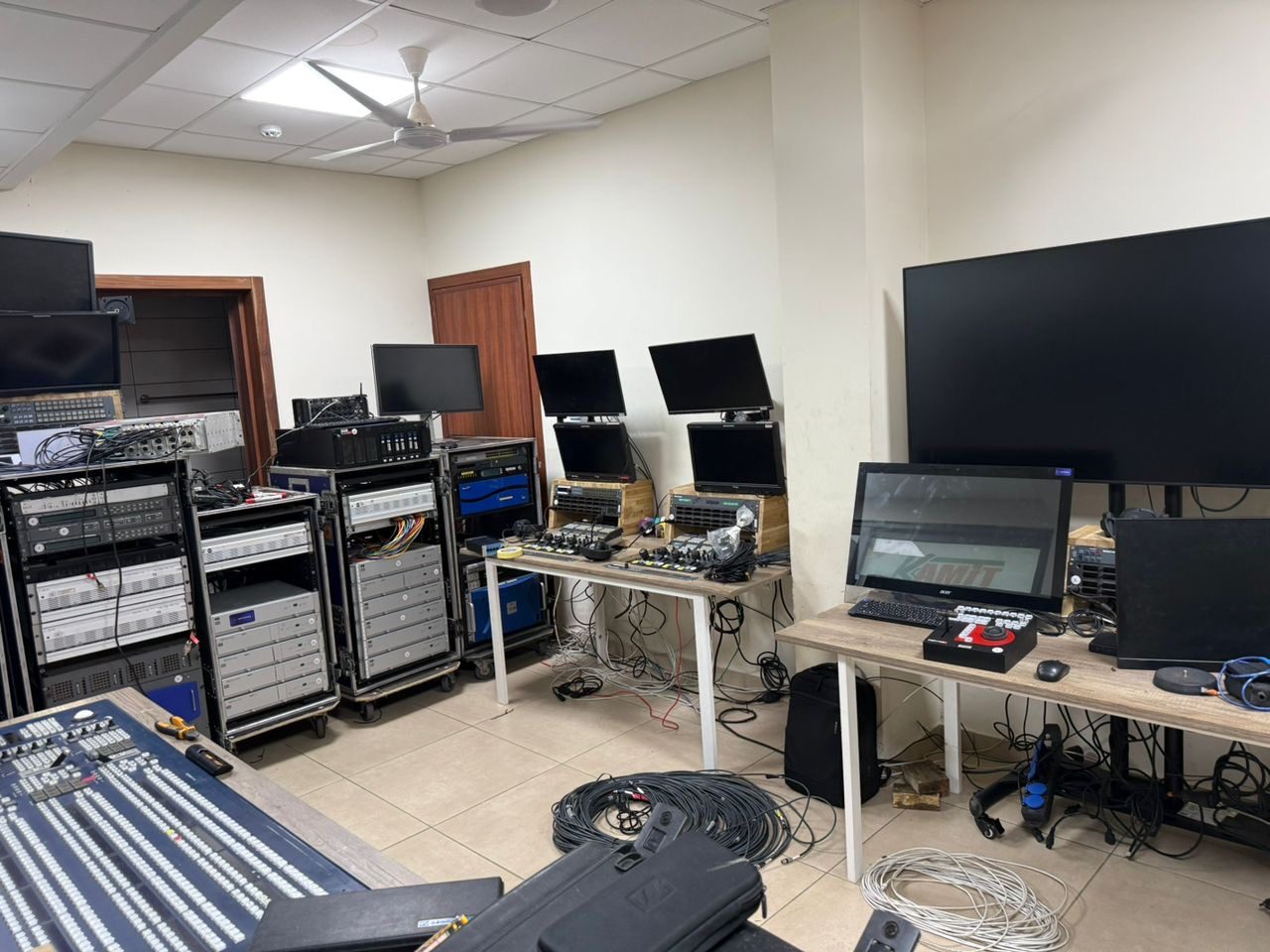 APL technical racks and monitoring equipment in a production gallery